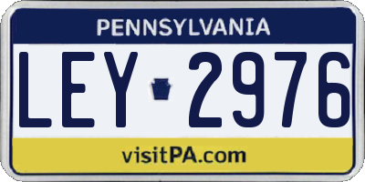 PA license plate LEY2976