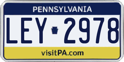 PA license plate LEY2978