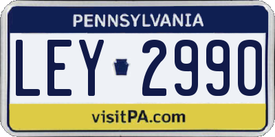 PA license plate LEY2990