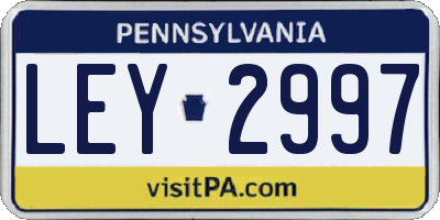 PA license plate LEY2997