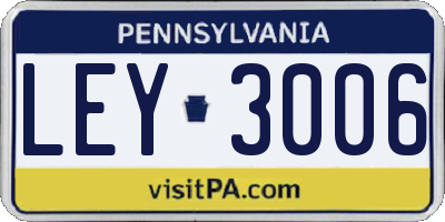 PA license plate LEY3006