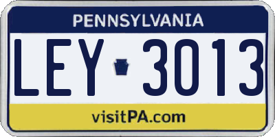 PA license plate LEY3013