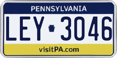 PA license plate LEY3046
