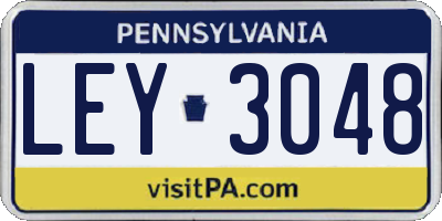 PA license plate LEY3048