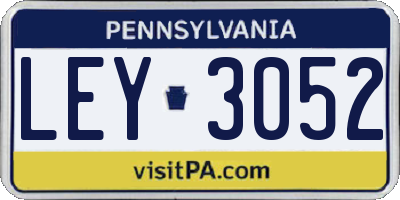 PA license plate LEY3052