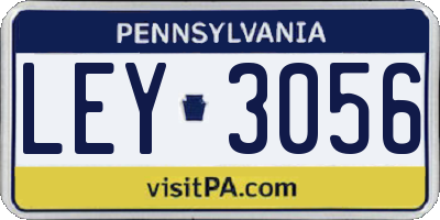 PA license plate LEY3056