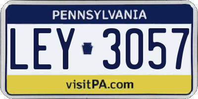 PA license plate LEY3057