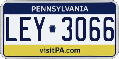 PA license plate LEY3066