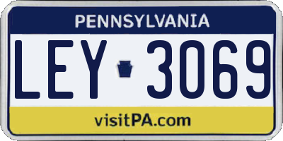PA license plate LEY3069
