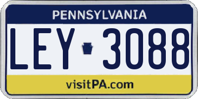 PA license plate LEY3088