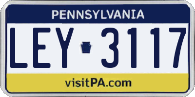 PA license plate LEY3117