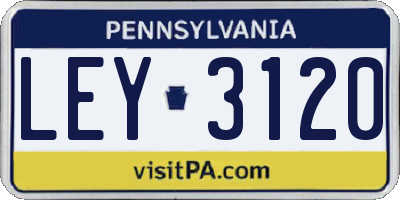 PA license plate LEY3120