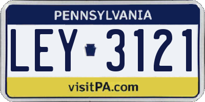 PA license plate LEY3121