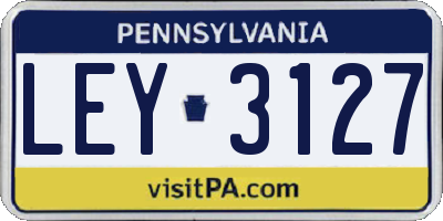 PA license plate LEY3127