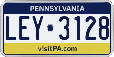 PA license plate LEY3128