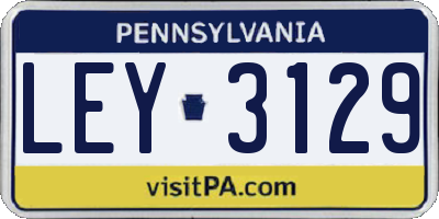 PA license plate LEY3129
