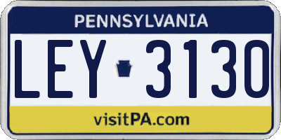PA license plate LEY3130