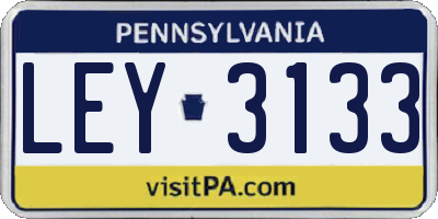 PA license plate LEY3133