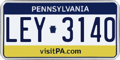 PA license plate LEY3140