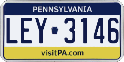 PA license plate LEY3146
