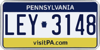 PA license plate LEY3148