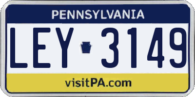 PA license plate LEY3149
