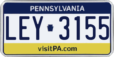 PA license plate LEY3155