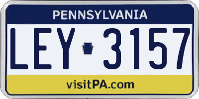 PA license plate LEY3157
