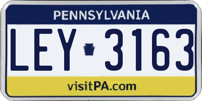 PA license plate LEY3163