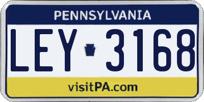 PA license plate LEY3168