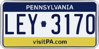 PA license plate LEY3170