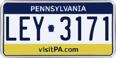 PA license plate LEY3171