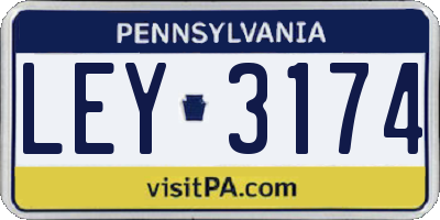 PA license plate LEY3174