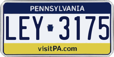 PA license plate LEY3175