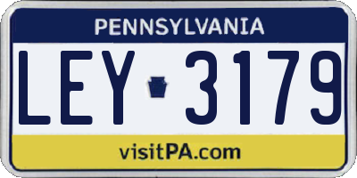 PA license plate LEY3179