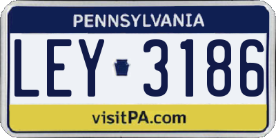 PA license plate LEY3186