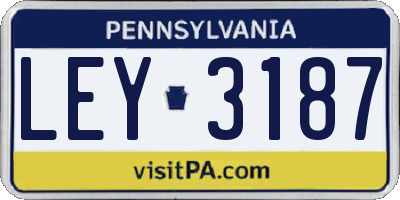 PA license plate LEY3187