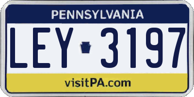 PA license plate LEY3197