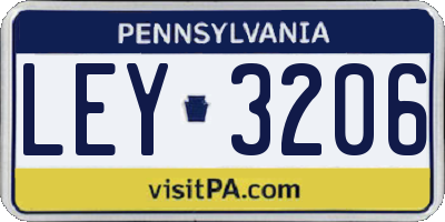 PA license plate LEY3206