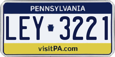 PA license plate LEY3221