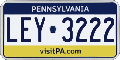 PA license plate LEY3222