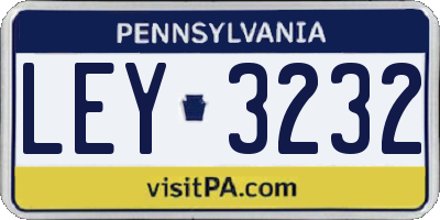 PA license plate LEY3232