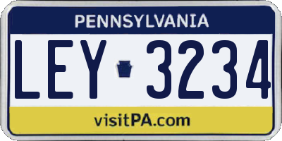 PA license plate LEY3234