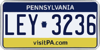 PA license plate LEY3236