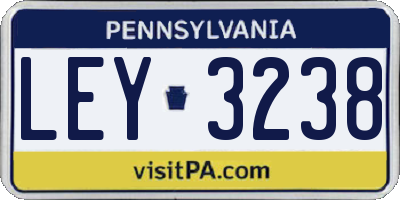 PA license plate LEY3238