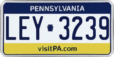 PA license plate LEY3239