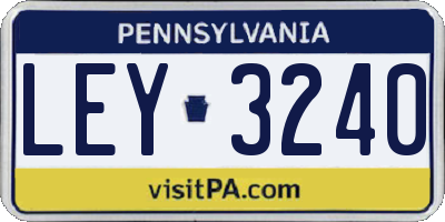 PA license plate LEY3240