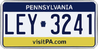 PA license plate LEY3241