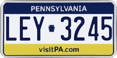 PA license plate LEY3245