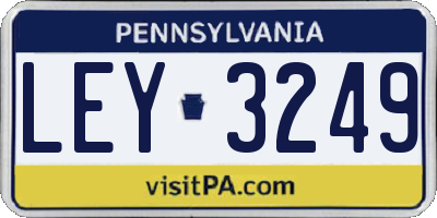 PA license plate LEY3249